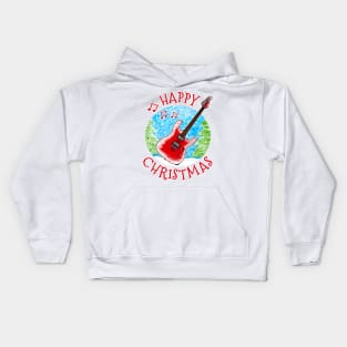 Christmas Electric Guitar Guitarist Musician Xmas Kids Hoodie